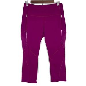 Lululemon Crimson Slightly Cropped  Zipper Pockets Mesh Panels